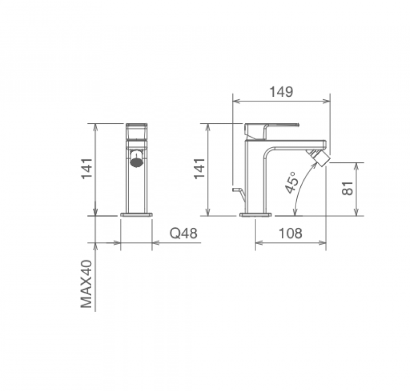 Miscelatore bidet monocomando Woda La Torre